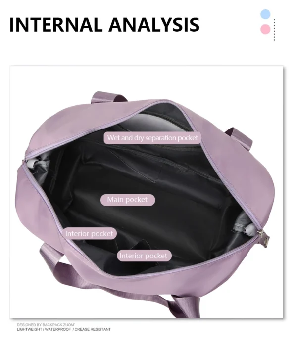 UNIXINU Carry On Travel Duffle Bag Nylon Waterproof Sports Gym Tote Bags for Women Large Capacity Storage Luggage Handbag - Image 15