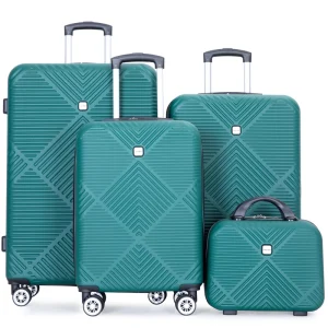 4 Piece Luggage Sets Travel Suitcase, Large Capacity Lightweight Luggage Sets with Double Spinner Wheels, Carry On Luggage set