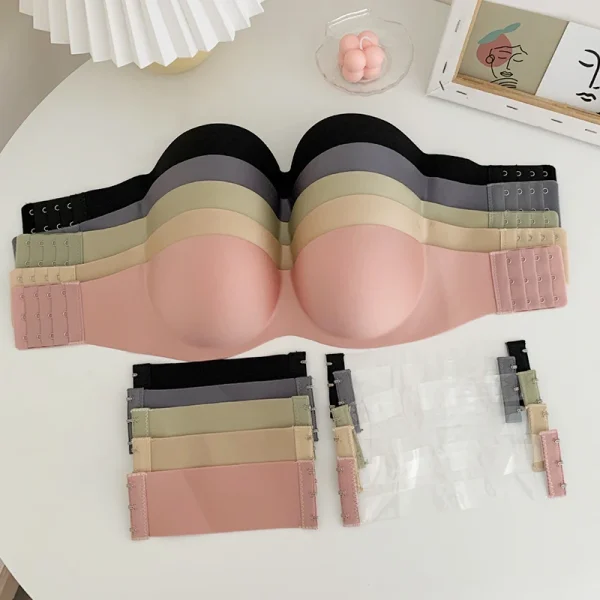 FINETOO Front Closure Sexy Push Up Bra Women Invisible Bras Underwear Lingerie For Female Brassiere Strapless Seamless Bralette - Image 3