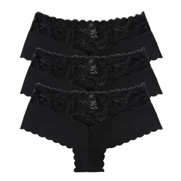 Women's 3 Pieces Panties Sexy Leopard Lace Lingerie Woman Underwear Ladies Underpants Solid Color Woman Clothing Knickers - Image 8