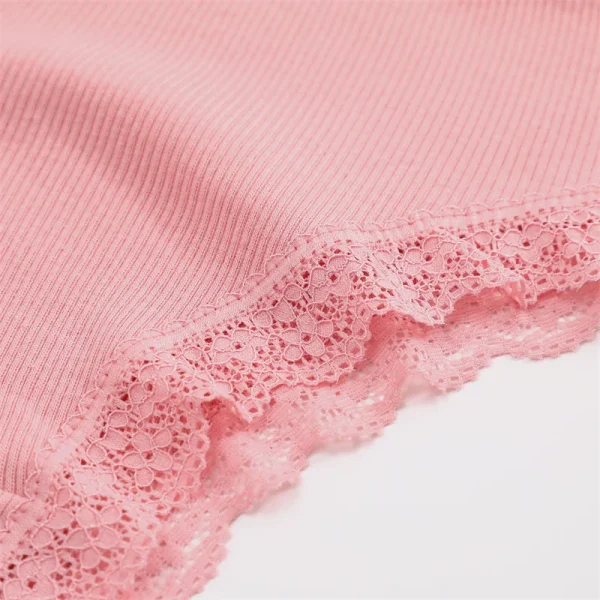 5PCS Women's Cotton Briefs Sexy Lace Underpant Hollow Brazilian Panties Comfortable Underwear Lingerie S-XL Solid Color Lingerie - Image 21