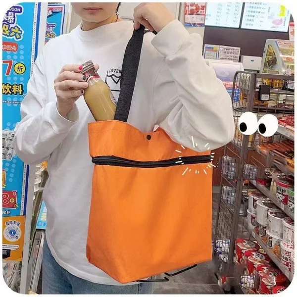 Convenient Folding Portable Wheels Handbag Waterproof Supermarket Shopping Trolley Weight 25 Kg - Image 4